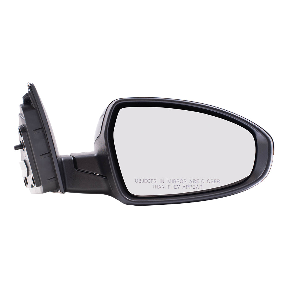 Brock Aftermarket Replacement Passenger Right Power Mirror Paint to Match Black without Heat-Signal-Blind Spot Detection Compatible with 2019-2020 Forte Sedan