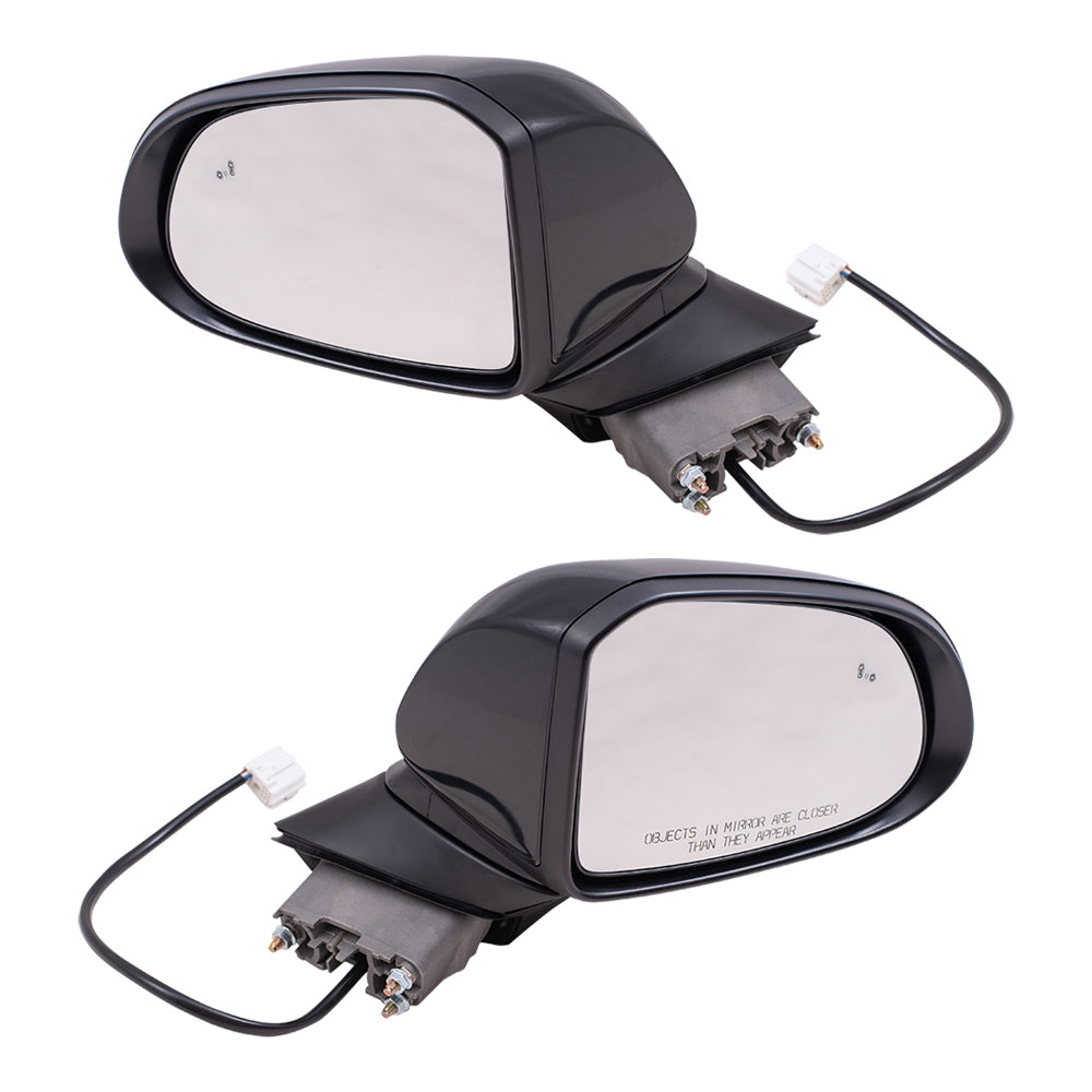Brock Replacement Driver and Passenger Side Power Mirrors Textured Black without Heat, Signal or Camera Compatible with 2019 Santa Fe