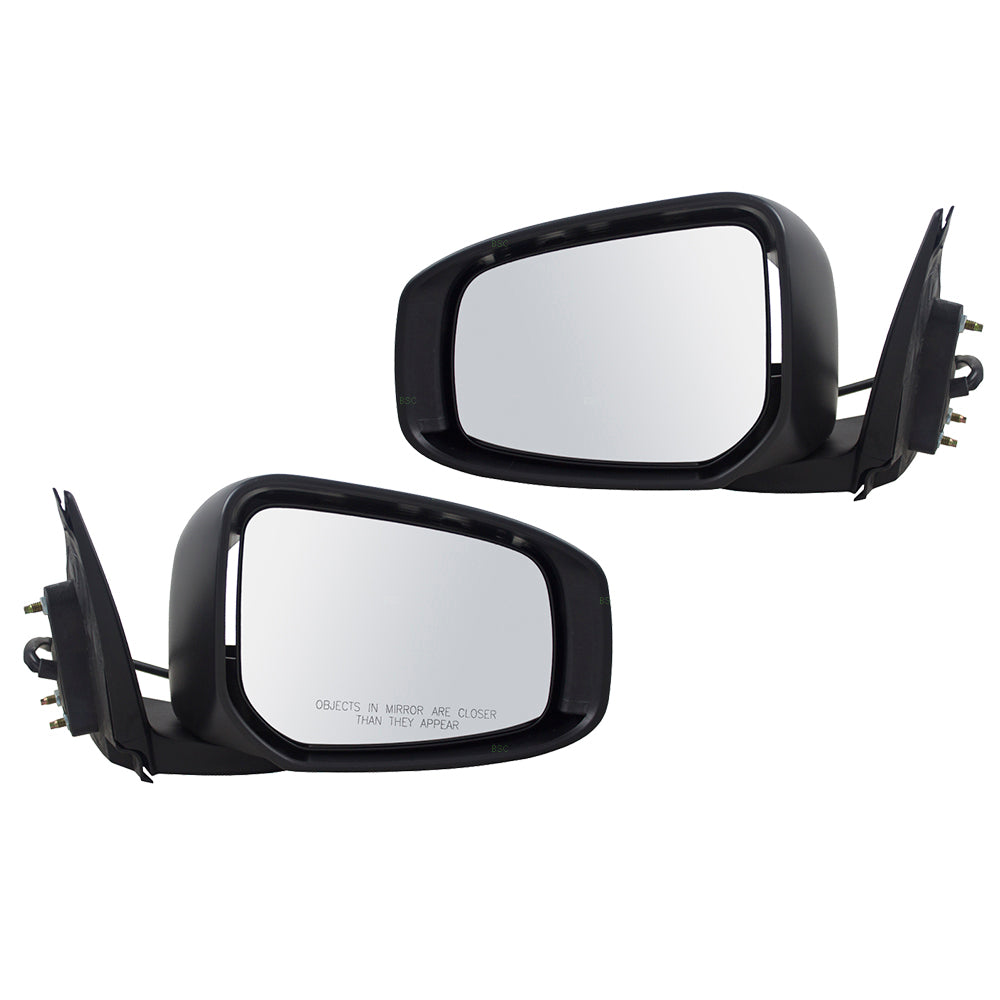 Brock Replacement Pair Set Power Side View Mirrors Compatible with 15-17 Lancer 7632C351WB 7632C352WB