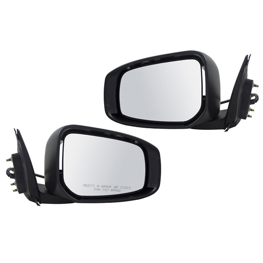 Brock Replacement Pair Set Power Side View Mirrors Compatible with 15-17 Lancer 7632C351WB 7632C352WB