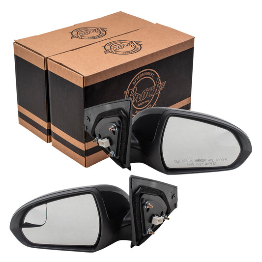 Brock Replacement Pair Set Power Side View Mirrors Compatible with 2017-2019 Elantra Sedan USA 87611-F3050 87621-F3050