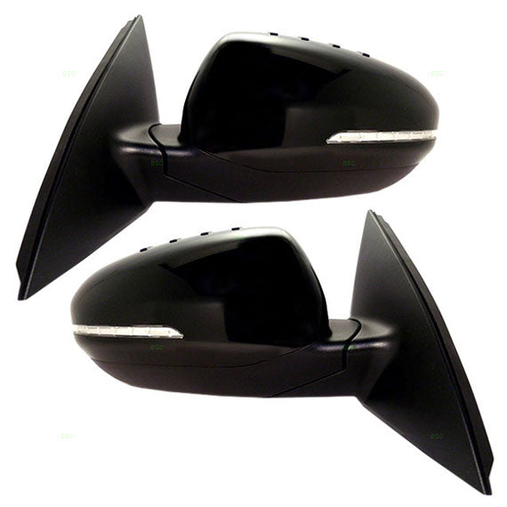 Brock Replacement Driver and Passenger Power Side View Mirrors Heated Signal Ready-to-Paint Compatible with 2011-2014 Optima 876102T130 876202T130