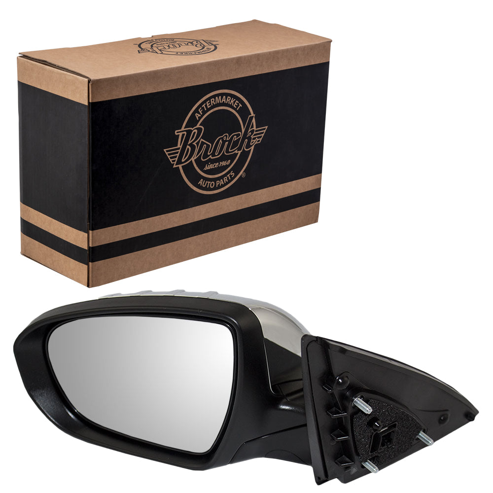 Brock Replacement Drivers Power Side View Mirror Heated Signal Power Folding Chrome Cover Compatible with 2012-2013 Optima 876104C040
