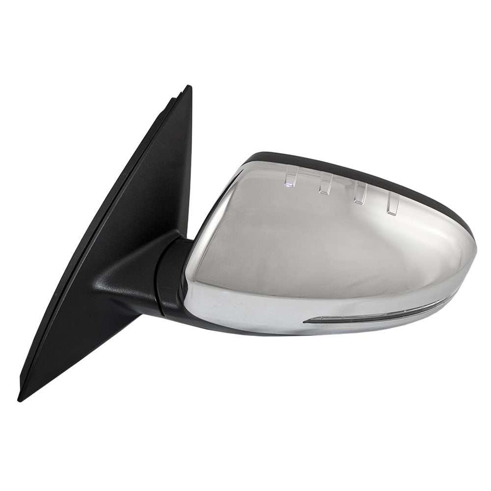 Brock Replacement Drivers Power Side View Mirror Heated Signal Power Folding Chrome Cover Compatible with 2012-2013 Optima 876104C040