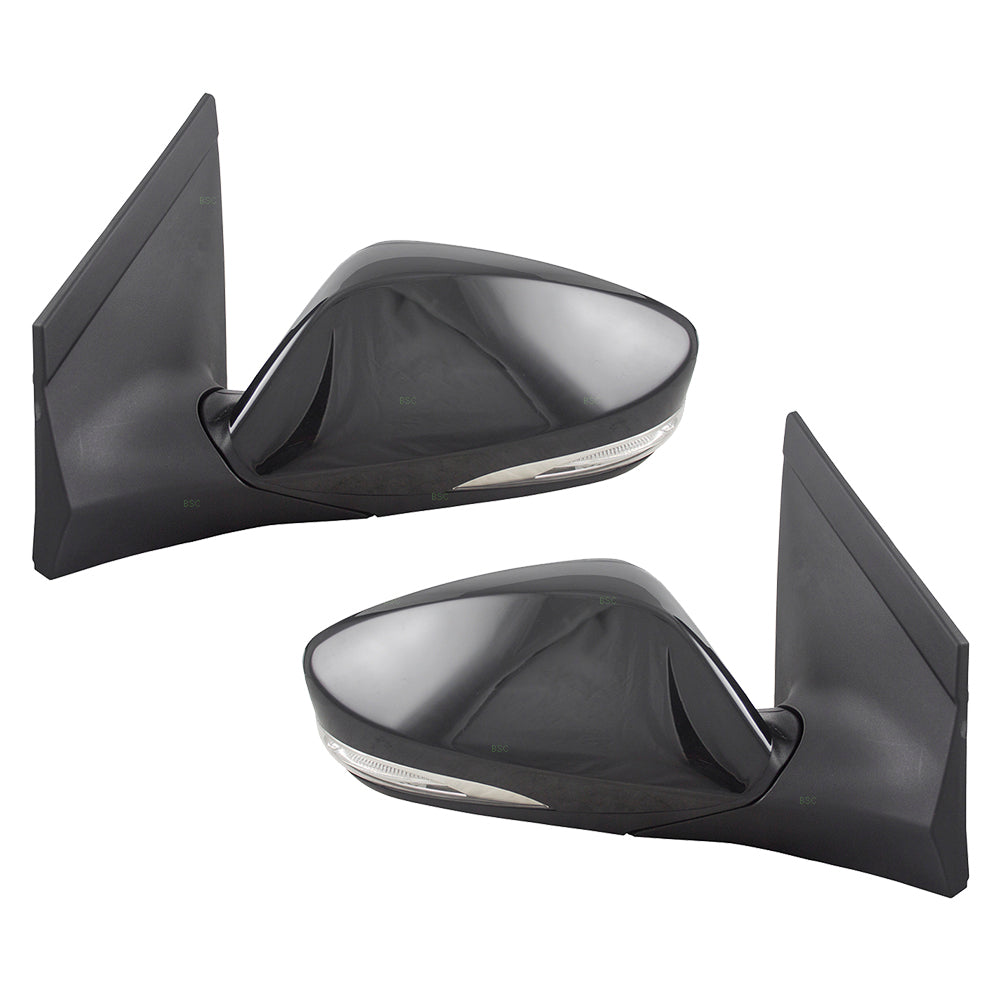 Brock Replacement Pair Set Side View Power Mirrors Heated Signal Compatible with 13-17 Elantra GT 87610-A5220 87620-A5200