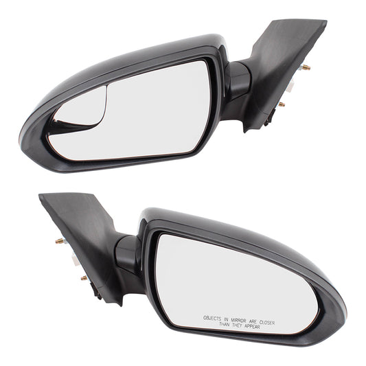 Brock Replacement Pair Set Power Side View Mirrors Heated Compatible with Elantra Sedan US 87610-F3060 87621-F3000