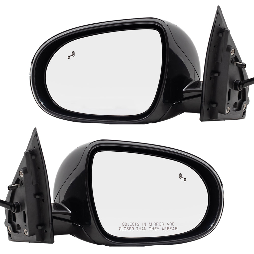 Brock Replacement Pair Side View Mirrors Compatible with 2016-2018 Sorento Driver and Passenger Set Replacement Heated Signal Memory Power Folding Blind Spot Detection fits 87610C6010 87620C6010