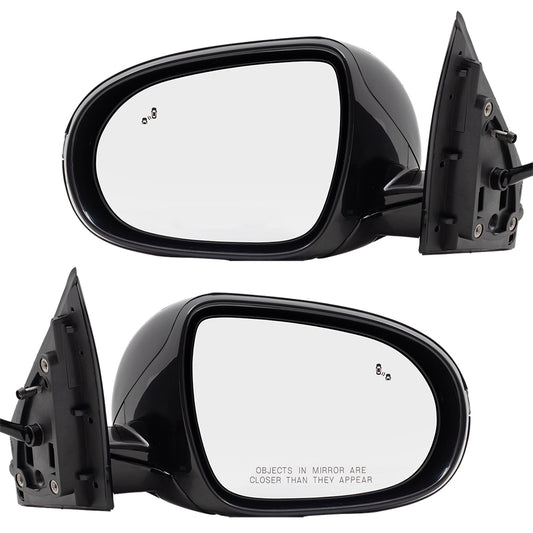 Brock Replacement Pair Side View Mirrors Compatible with 2016-2018 Sorento Driver and Passenger Set Replacement Heated Signal Memory Power Folding Blind Spot Detection fits 87610C6010 87620C6010