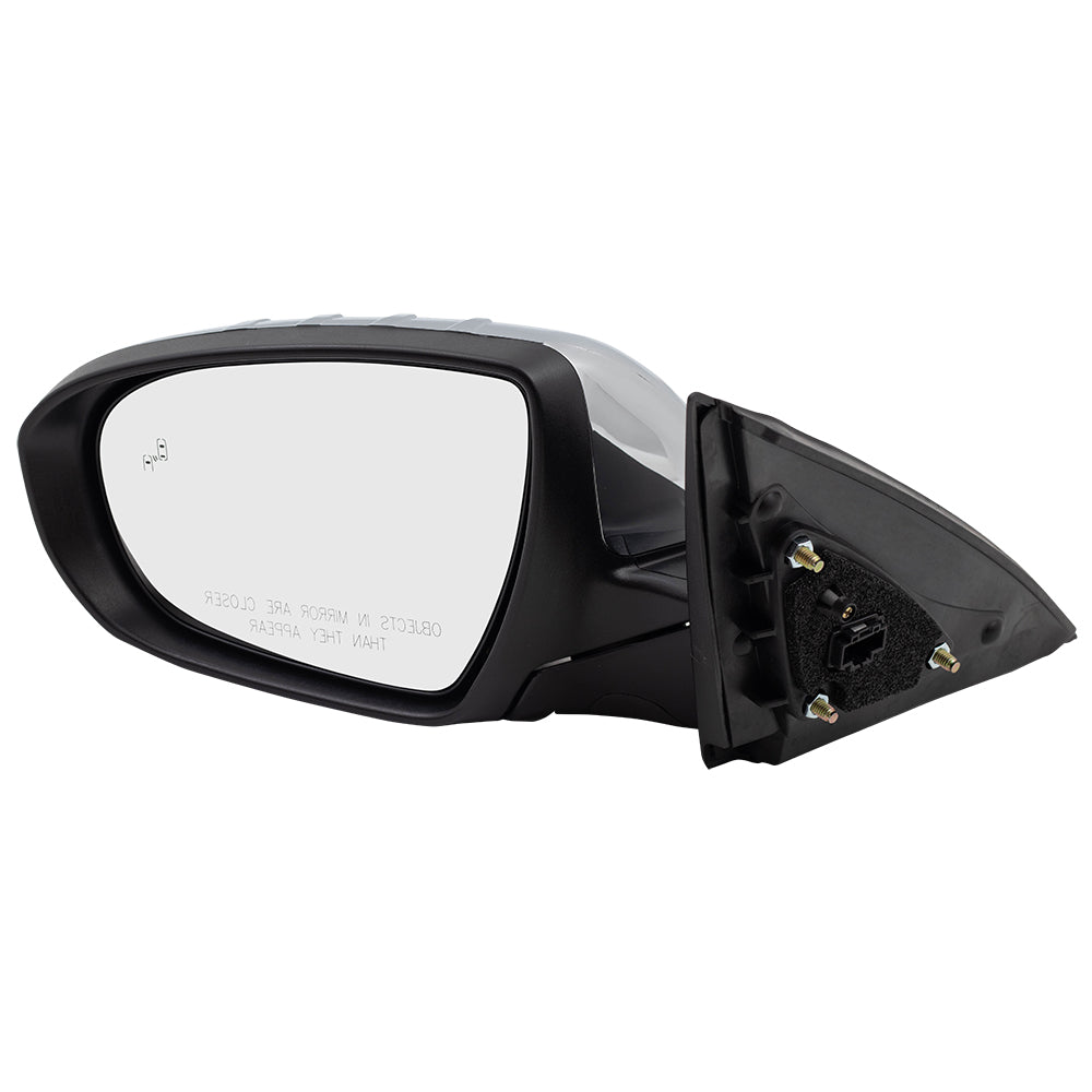 Brock Replacement Chrome Side View Mirror Compatible with 2014-2015 Optima Driver Power Folding Heated Signal Blind Spot Detection 876104C550 87610 4C550