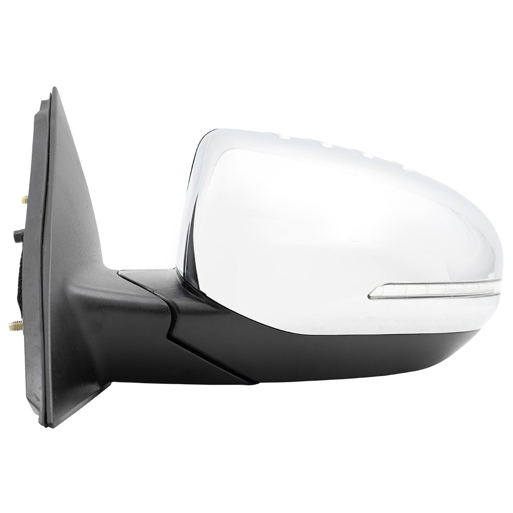 Brock Replacement Chrome Side View Mirror Compatible with 2014-2015 Optima Driver Power Folding Heated Signal Blind Spot Detection 876104C550 87610 4C550