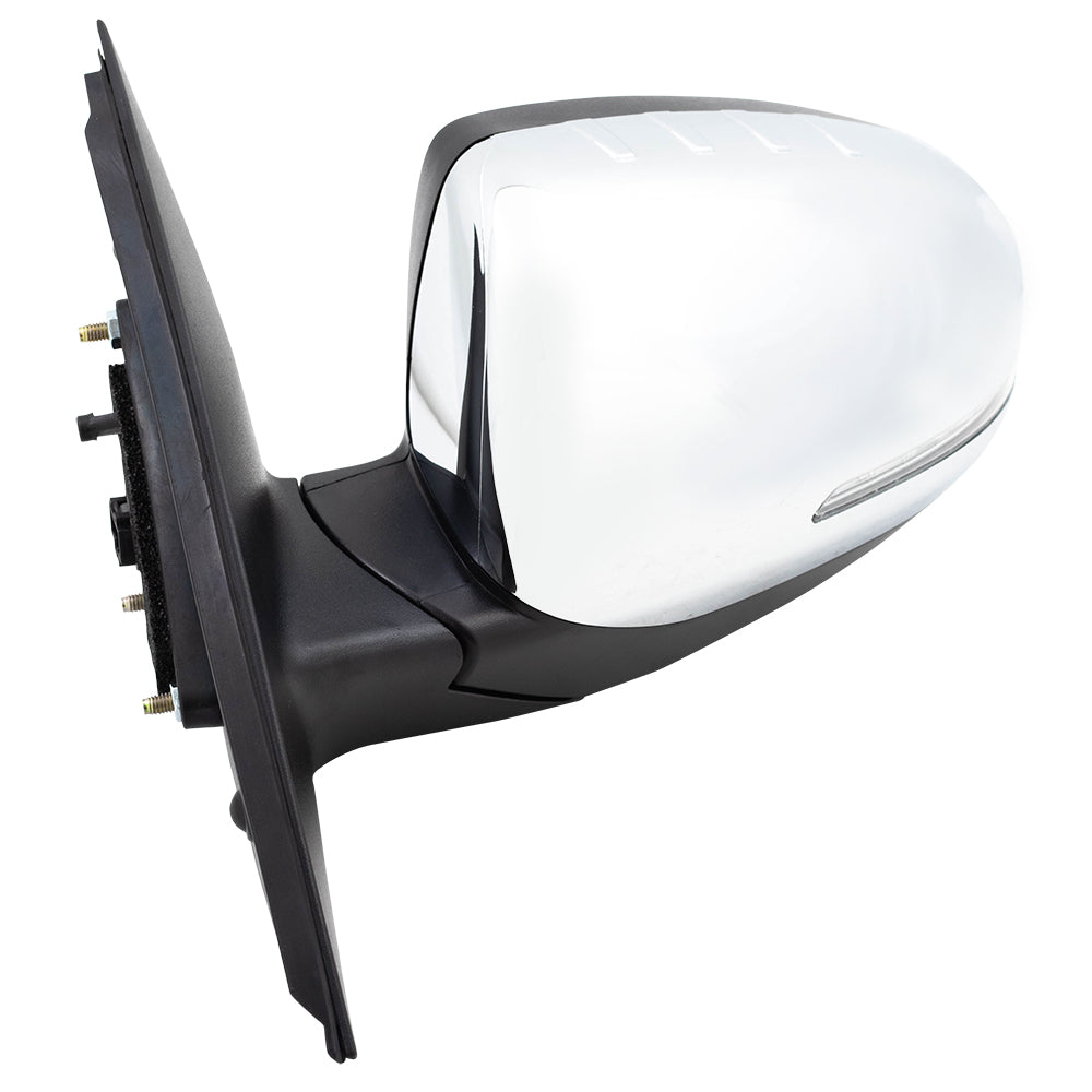 Brock Replacement Chrome Side View Mirror Compatible with 2014-2015 Optima Driver Power Folding Heated Signal Blind Spot Detection 876104C550 87610 4C550