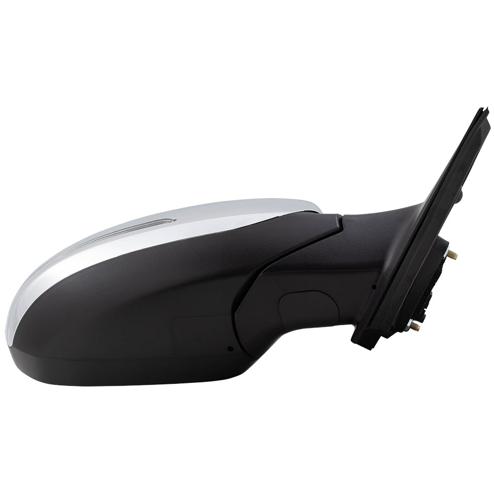 Brock Replacement Chrome Side View Mirror Compatible with 2014-2015 Optima Passenger Power Folding Heated Signal Blind Spot Detection 876204C550 87620 4C550