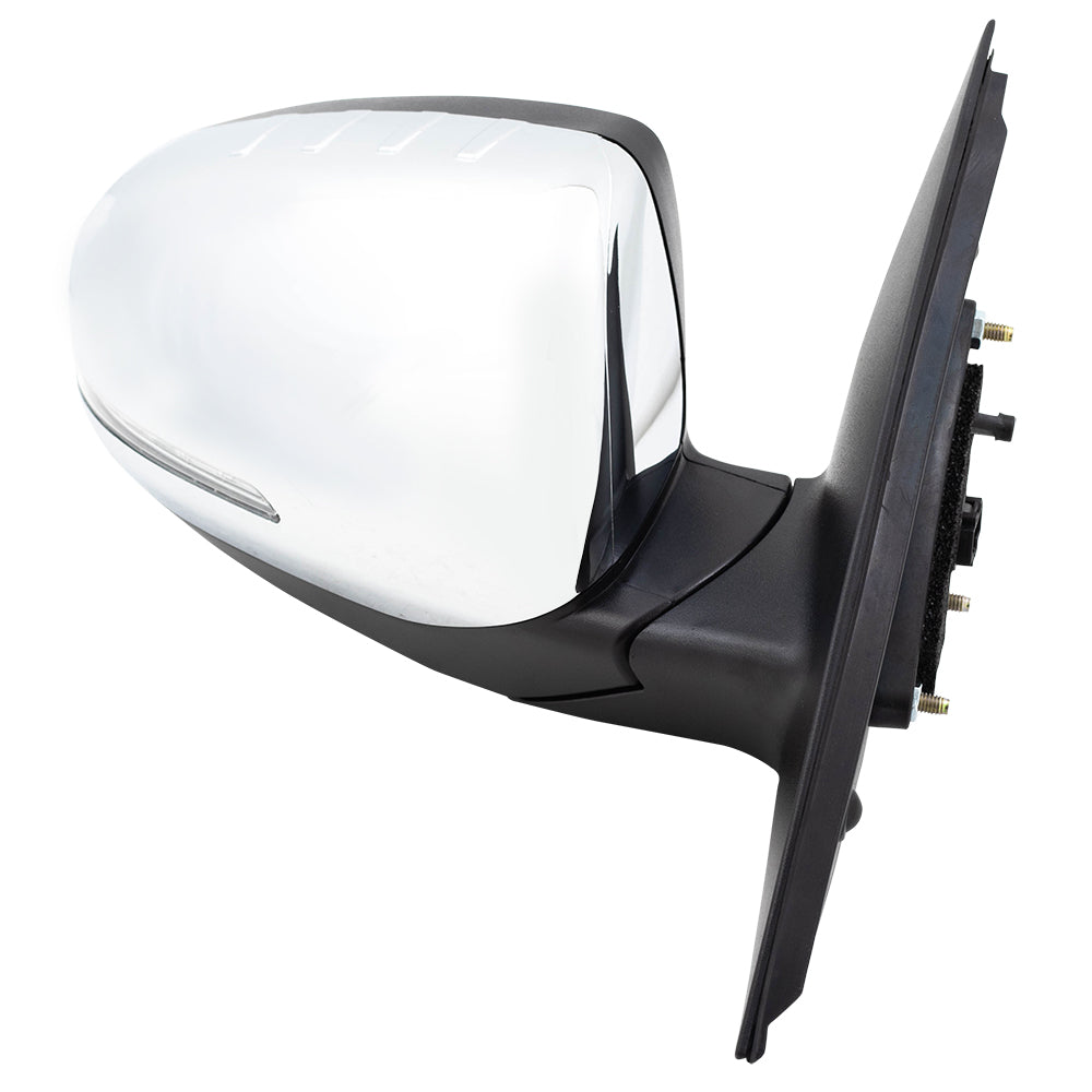 Brock Replacement Chrome Side View Mirror Compatible with 2014-2015 Optima Passenger Power Folding Heated Signal Blind Spot Detection 876204C550 87620 4C550