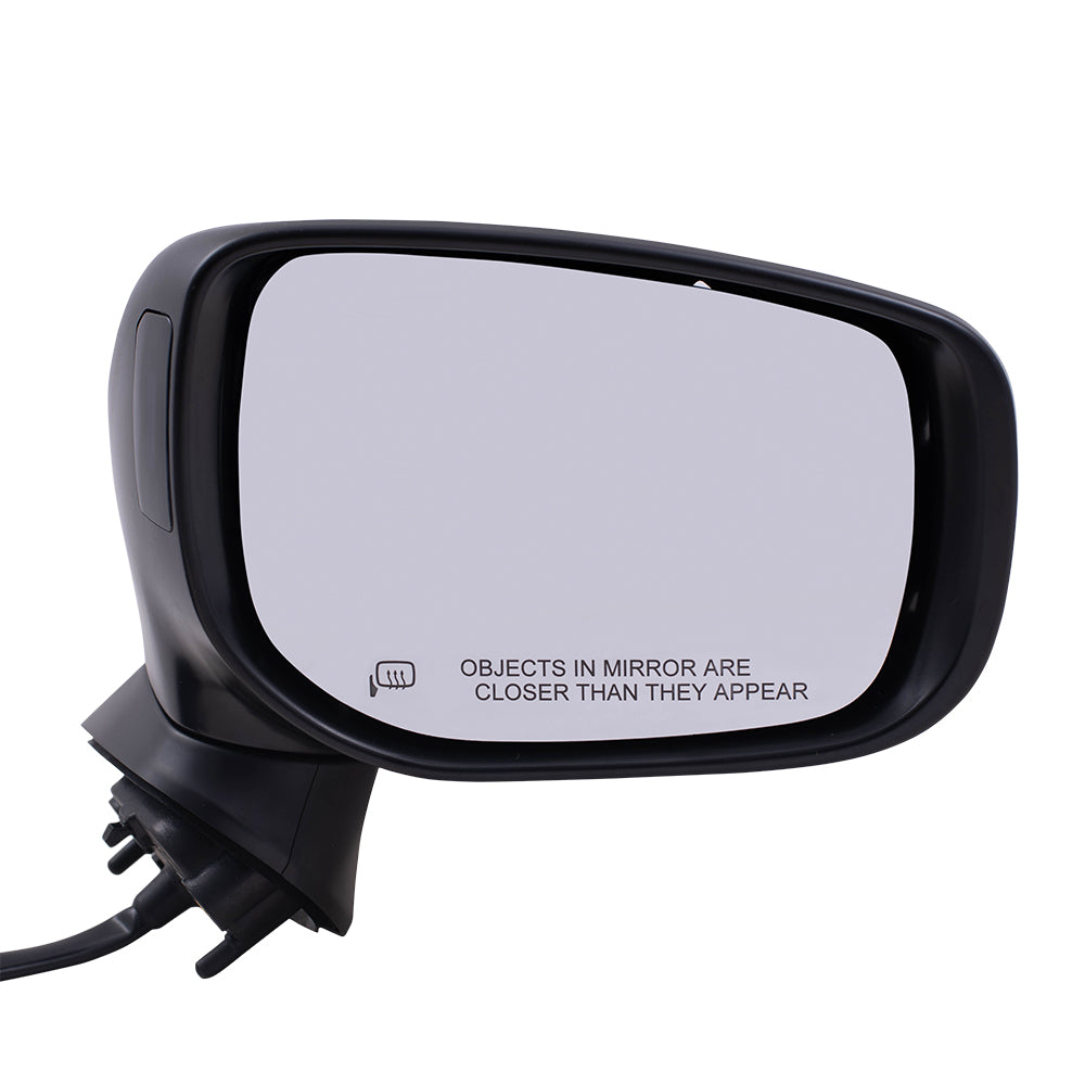 Brock Replacement Passenger Power Side Mirror Heated with Blind Spot Detection Ready-to-Paint and Textured Black Covers Compatible with 2017-2020 Impreza