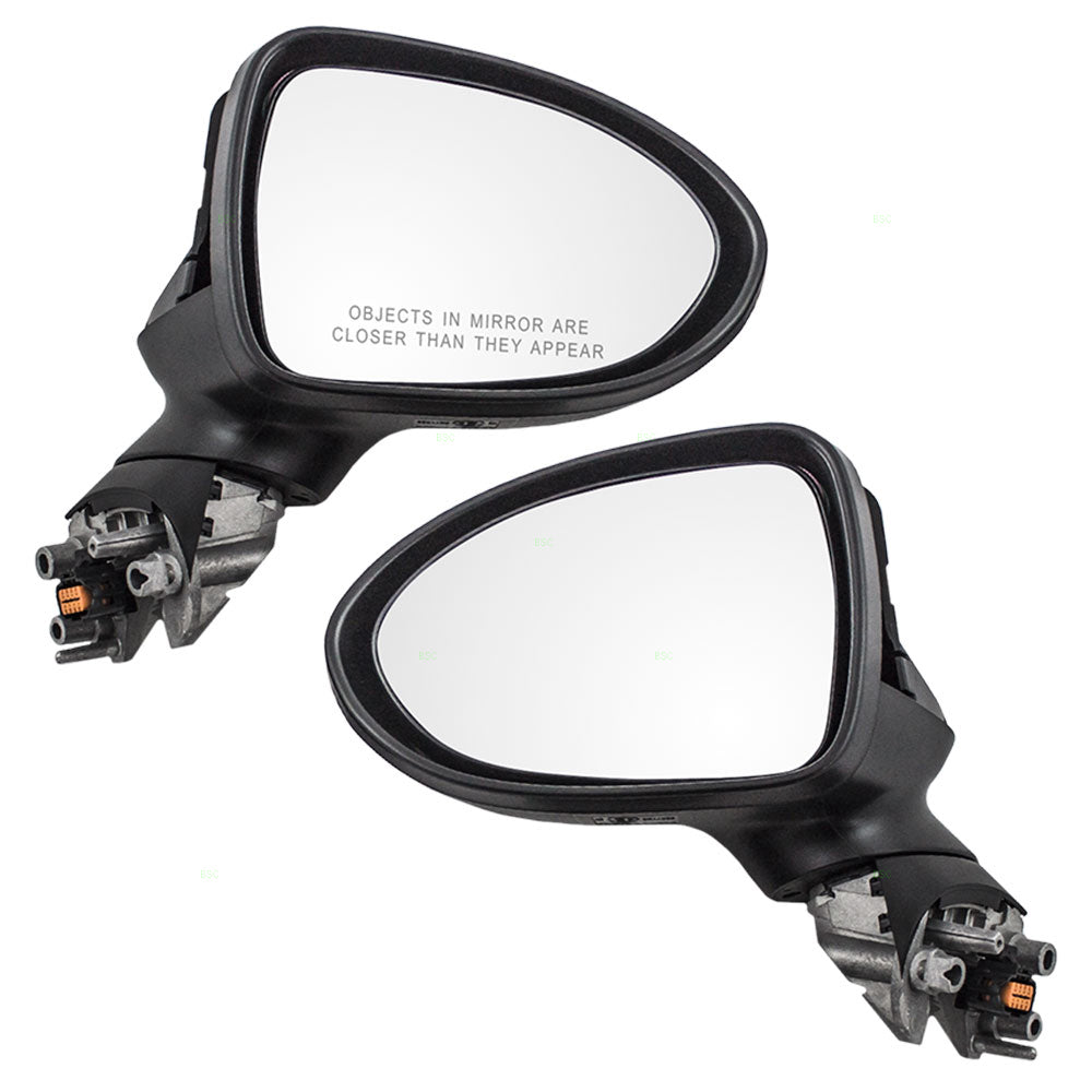 Brock Replacement Driver and Passenger Power Side View Mirrors Heated Ready-to-Paint Compatible with 2014-2017 Rio Rio5 87610-1W141