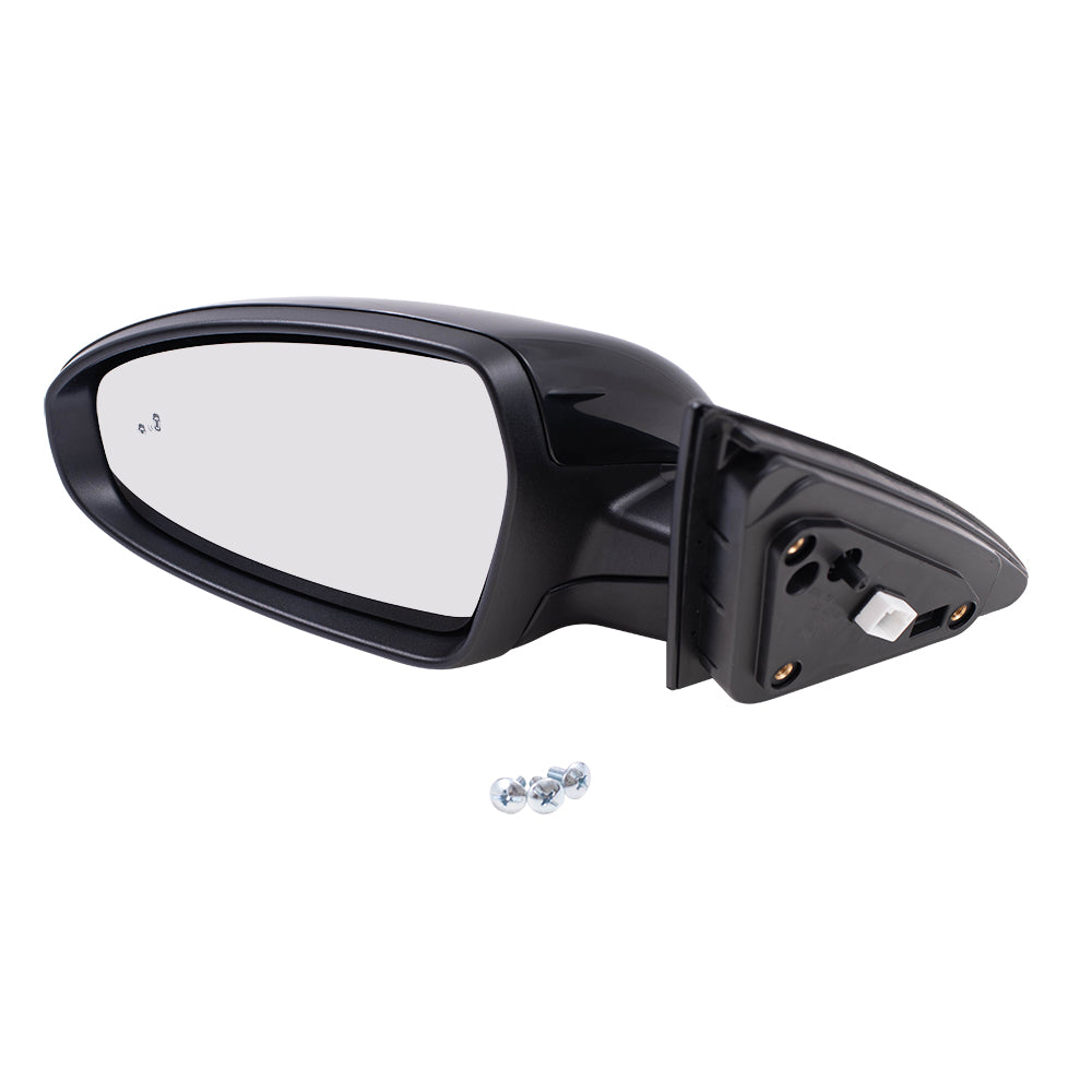 Brock Replacement Driver Side Power Mirror Paint to Match Black with Heat-Signal-Blind Spot Detection Compatible with 19-20 Forte Sedan