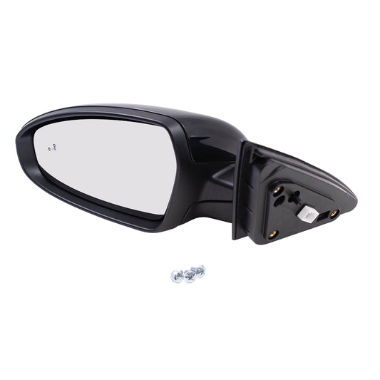 Brock Replacement Driver Side Power Mirror Paint to Match Black with Heat-Signal-Blind Spot Detection Compatible with 19-20 Forte Sedan