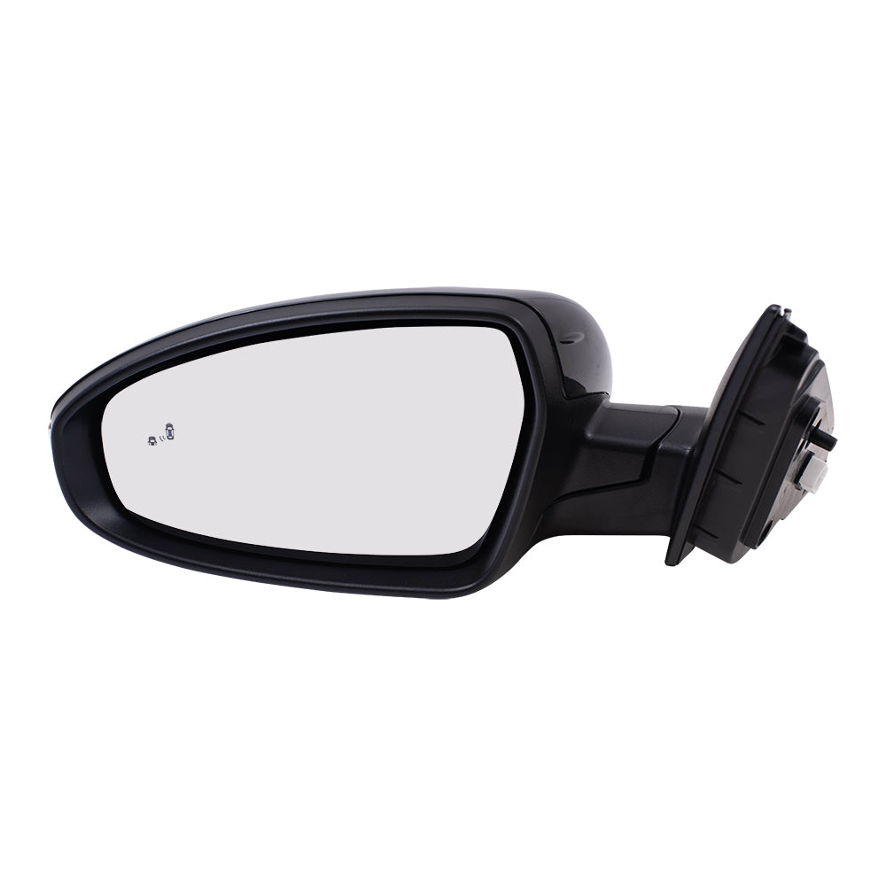 Brock Replacement Driver Side Power Mirror Paint to Match Black with Heat-Signal-Blind Spot Detection Compatible with 19-20 Forte Sedan
