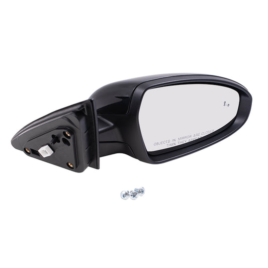Brock Replacement Passenger Side Power Mirror Paint to Match Black with Heat-Signal-Blind Spot Detection Compatible with 19-20 Forte Sedan to 7/1/2020