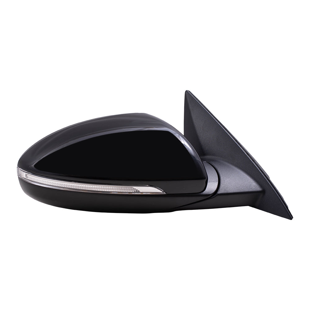 Brock Replacement Driver and Passenger Side Power Mirror Paint to Match Black with Heat-Signal without Blind Spot Detection Set Compatible with 20 Forte Sedan
