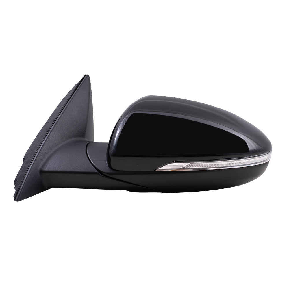 Brock Replacement Driver Side Power Mirror Paint to Match Black with Heat-Signal without Blind Spot Detection Compatible with 20 Forte Sedan