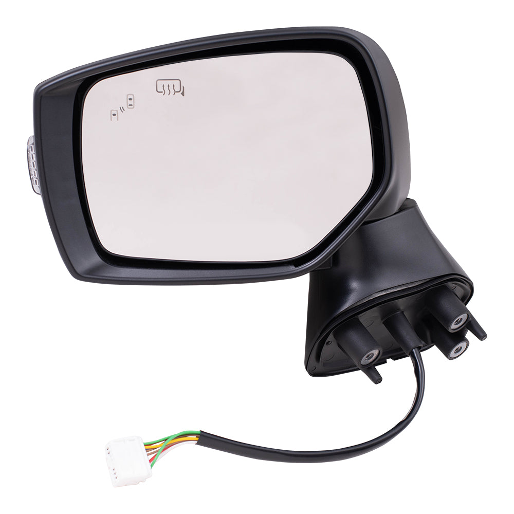 Brock Replacement Driver Side Power Mirror Paint to Match Black Cover with Heat, Signal and Blind Spot Detection Compatible with 2015-2017 Outback & 2015-2017 Legacy