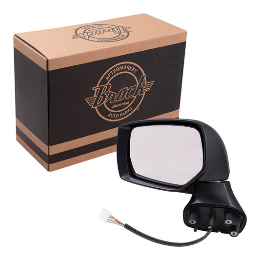 Brock Replacement Driver Side Power Mirror with Paint to Match Black Cover, Heat and Signal Compatible with 2015-2017 Outback & 2015-2017 Legacy