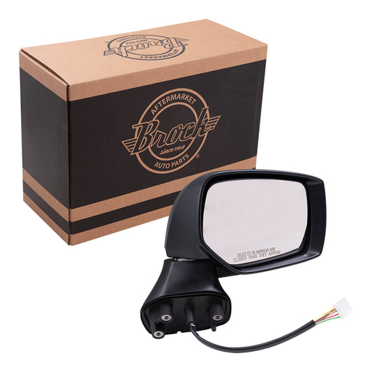 Brock Replacement Passenger Side Power Mirror with Paint to Match Black Cover, Heat and Signal Compatible with 2015-2017 Outback & 2015-2017 Legacy