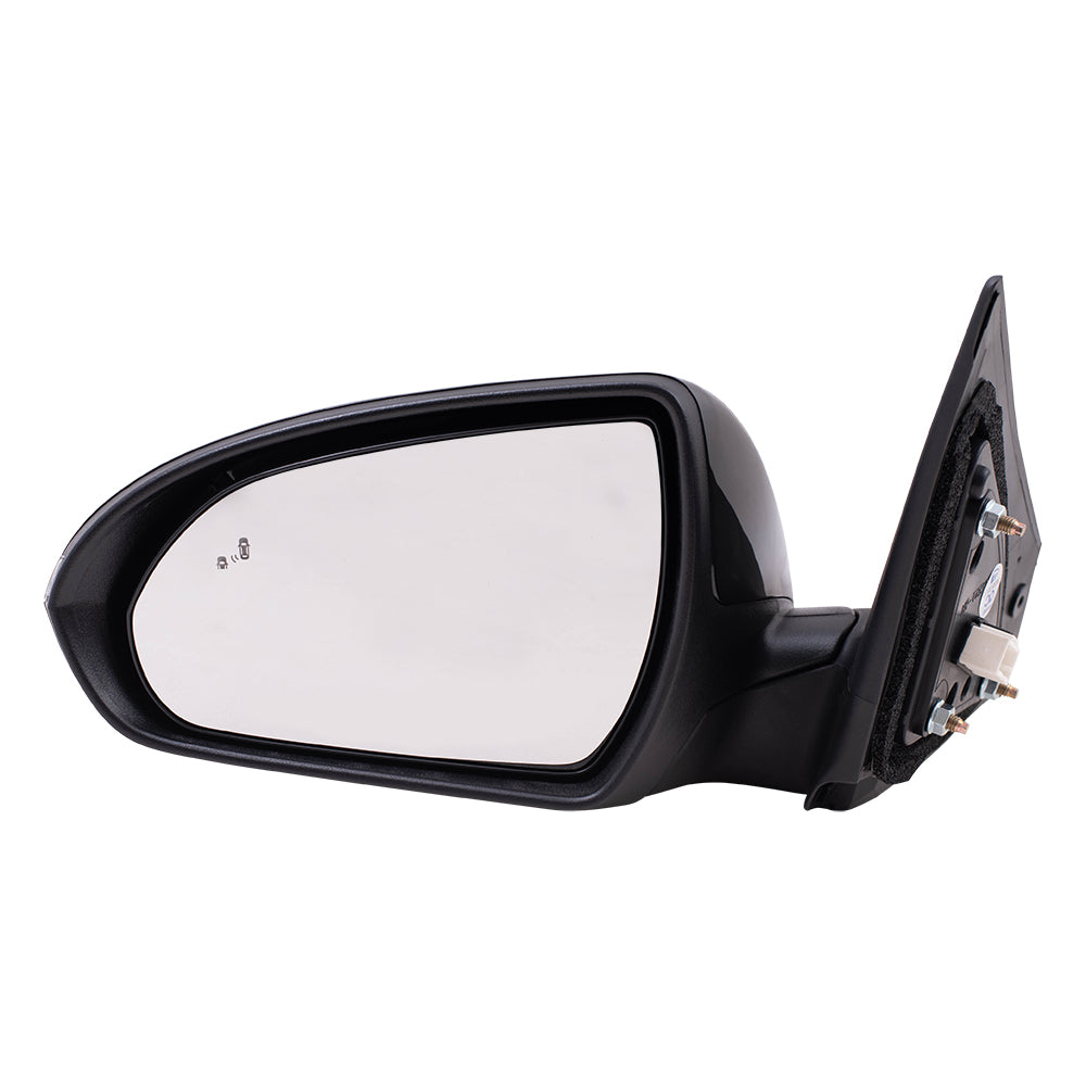 Brock Replacement Driver Side Power Mirror Paint to Match Black with Heat Signal Memory and Blind Spot Detection Compatible with 2017-2018 Hyundai Elantra Korea Built ONLY
