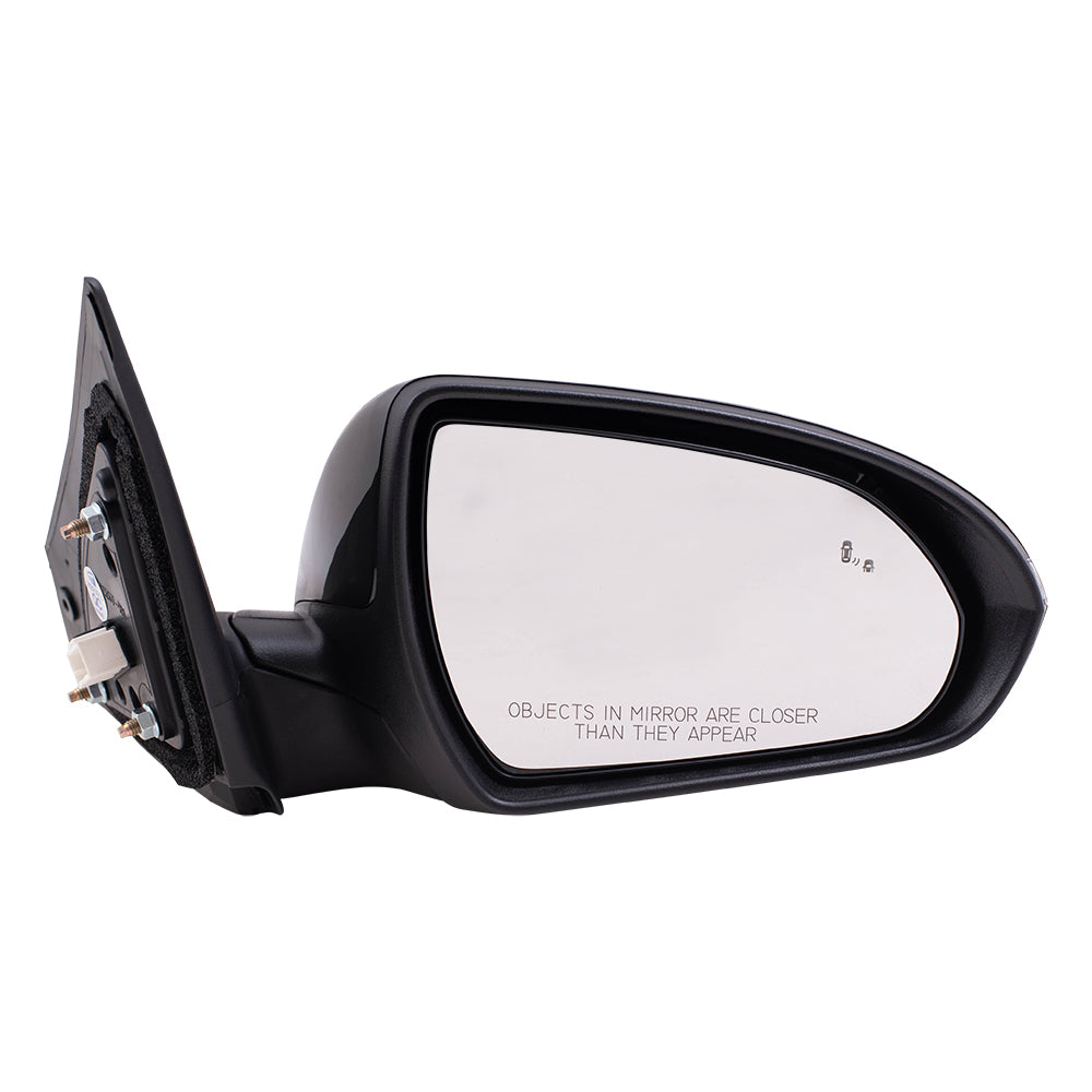 Brock Replacement Passenger Side Power Mirror Paint to Match Black with Heat Signal Memory and Blind Spot Detection Compatible with 2017-2018 Hyundai Elantra Korea Built ONLY