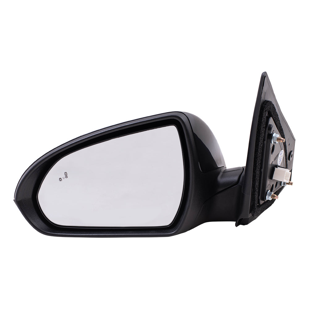 Brock Replacement Driver Side Power Mirror Paint to Match Black with Heat and Blind Spot Detection without Signal or Memory Compatible with 2017-2020 Hyundai Elantra Korea Built ONLY