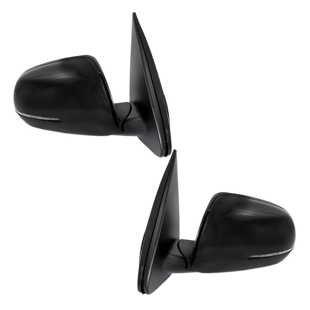 Brock Replacement Driver and Passenger Power Side View Mirrors Heated Signal Smooth Compatible with 2011-2013 Forte 876101M005 876201M005