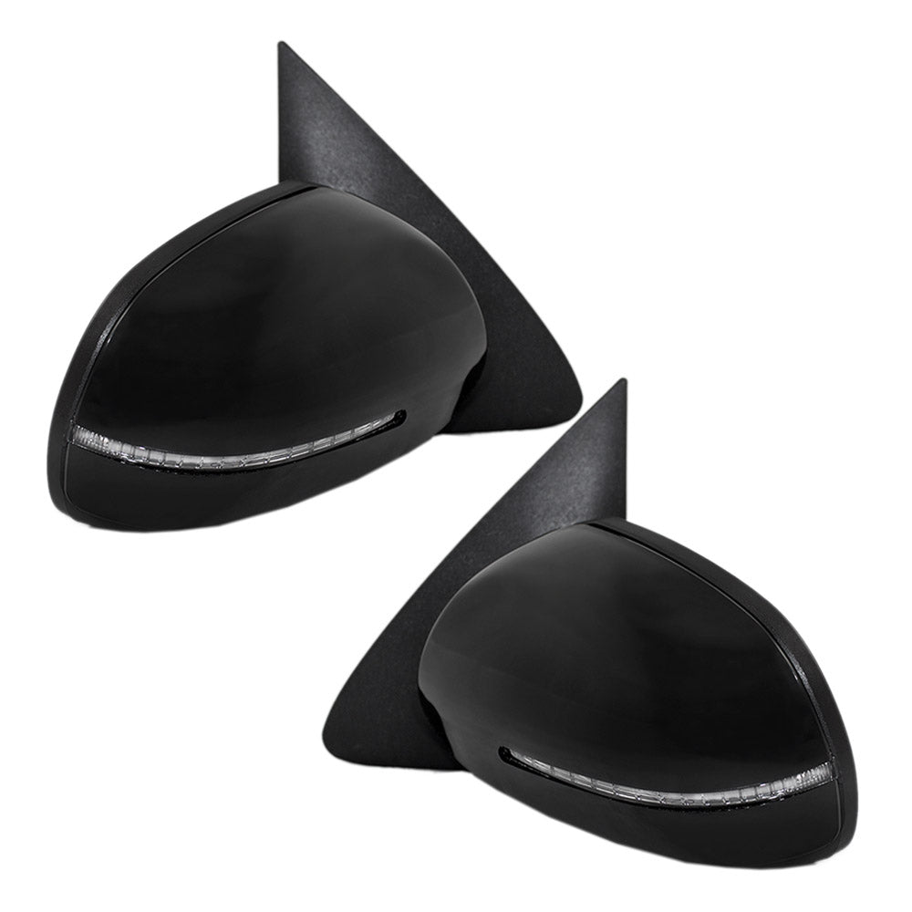 Brock Replacement Driver and Passenger Power Side View Mirrors Heated Signal Smooth Compatible with 2011-2013 Forte 876101M005 876201M005