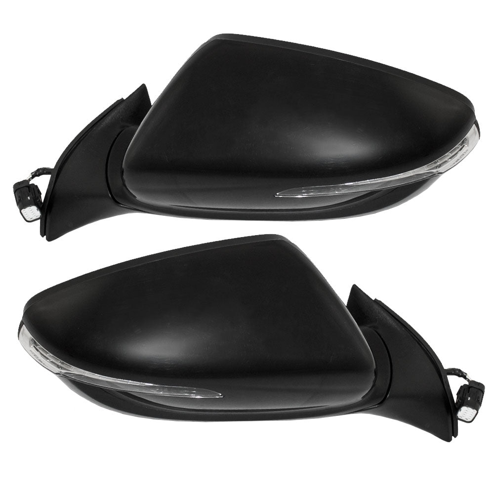 Brock Replacement Driver and Passenger Power Side View Mirrors Heated Signal Ready-to-Paint Compatible with 14-16 Forte 87610A7210 87620A7210