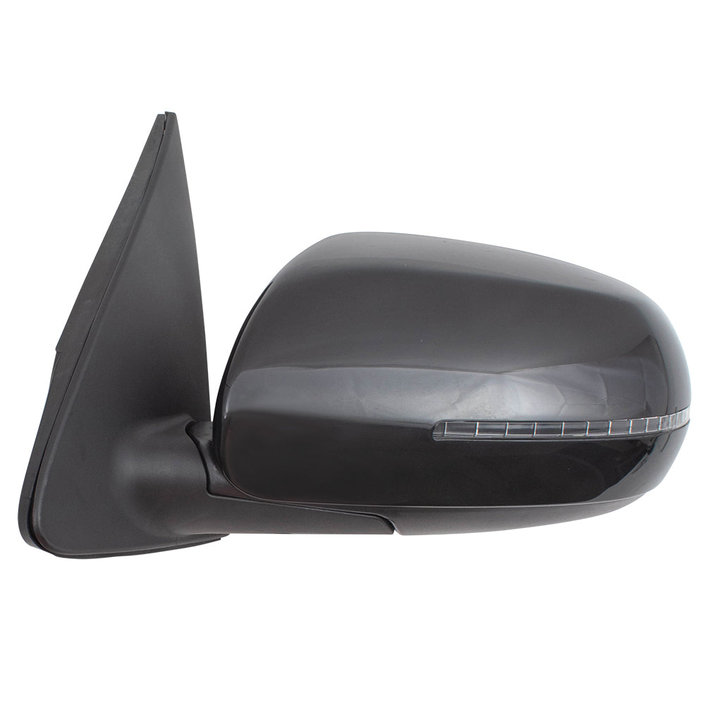 Brock Replacement Drivers Power Folding Side View Mirror Heated Signal Compatible with 2013 Forte 876101M025 KI1320191 128-64552L