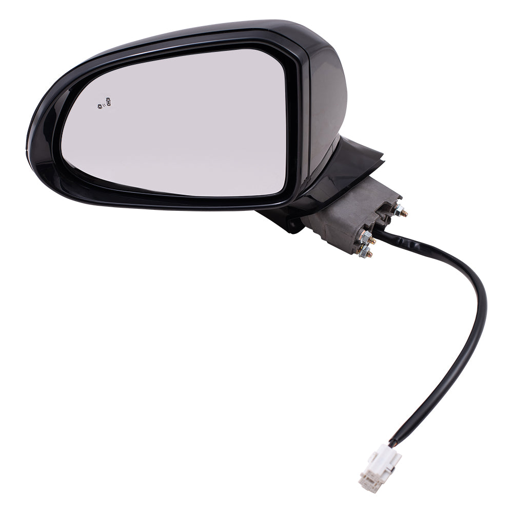 Brock Replacement Driver Side Power Mirror Textured Black with Heat without Signal or Camera Compatible with 2019 Santa Fe