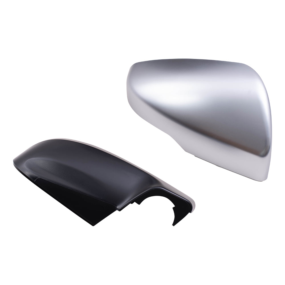 Brock Replacement Driver and Passenger Side Power Mirrors with Paint to Match Black Base & Silver Cover with Heat and Signal without Blind Spot Detection Compatible with 2018-2019 Legacy