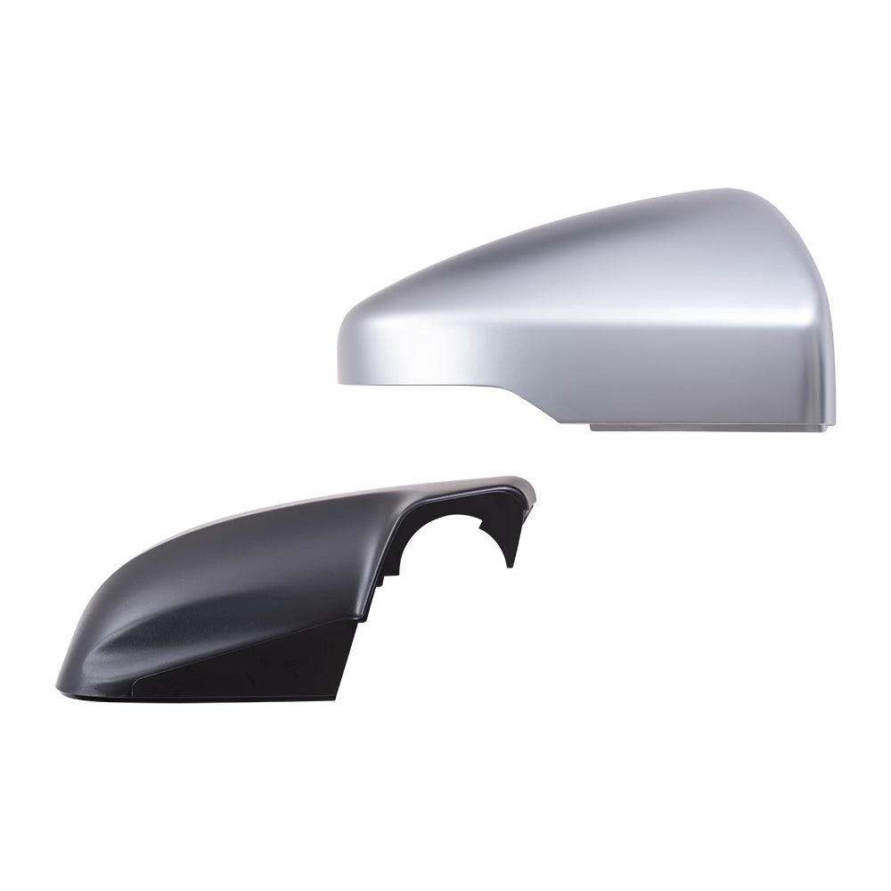Brock Replacement Driver and Passenger Side Power Mirrors with Paint to Match Black Base & Silver Cover with Heat and Signal without Blind Spot Detection Compatible with 2017-2020 Impreza
