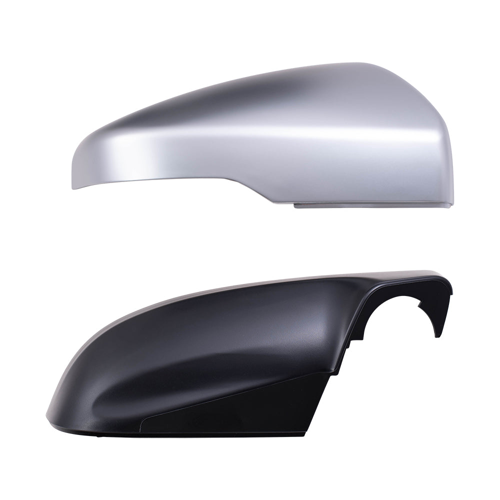 Brock Replacement Driver and Passenger Side Power Mirrors with Paint to Match Black Base & Silver Cover with Heat, Signal and Blind Spot Detection Compatible with 2017-2020 Impreza