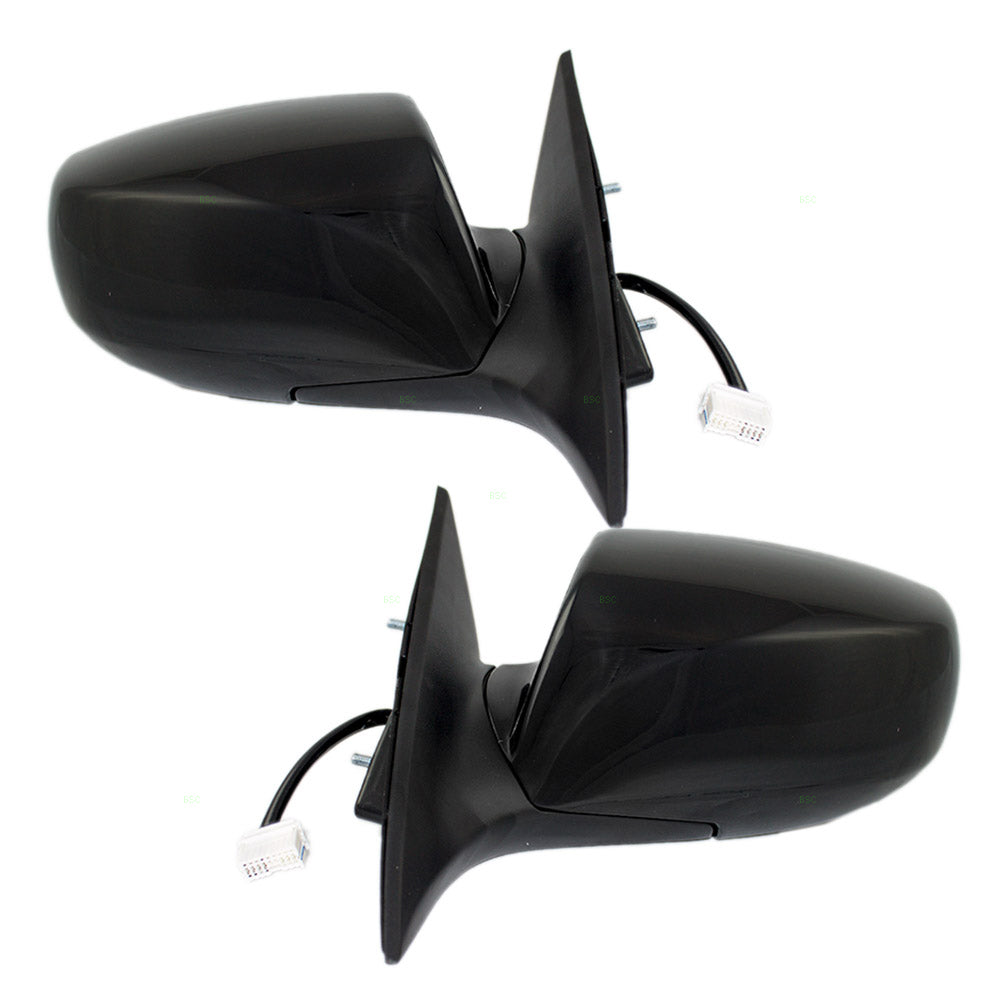 Brock Replacement Driver and Passenger Side Foldaway Power Mirrors Paint to Match Black with Heat without Signal Compatible with 2010-2016 Genesis Coupe