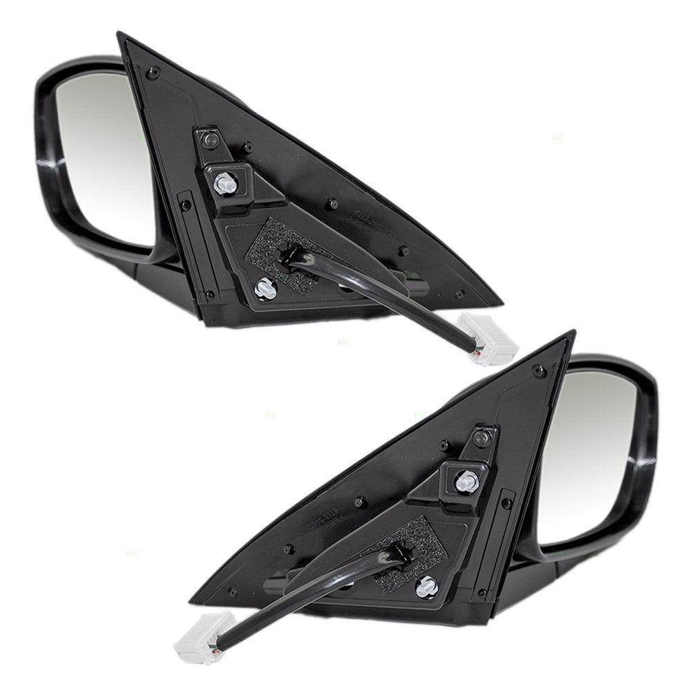 Brock Replacement Driver and Passenger Side Foldaway Power Mirrors Paint to Match Black with Heat without Signal Compatible with 2010-2016 Genesis Coupe