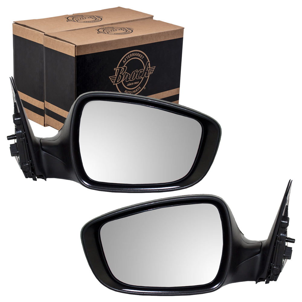 Brock Replacement Pair Set Power Side View Mirrors Heated Textured Base w/ Ready-to-Paint Covers Compatible with Veloster 87610-2V310 87620-2V310
