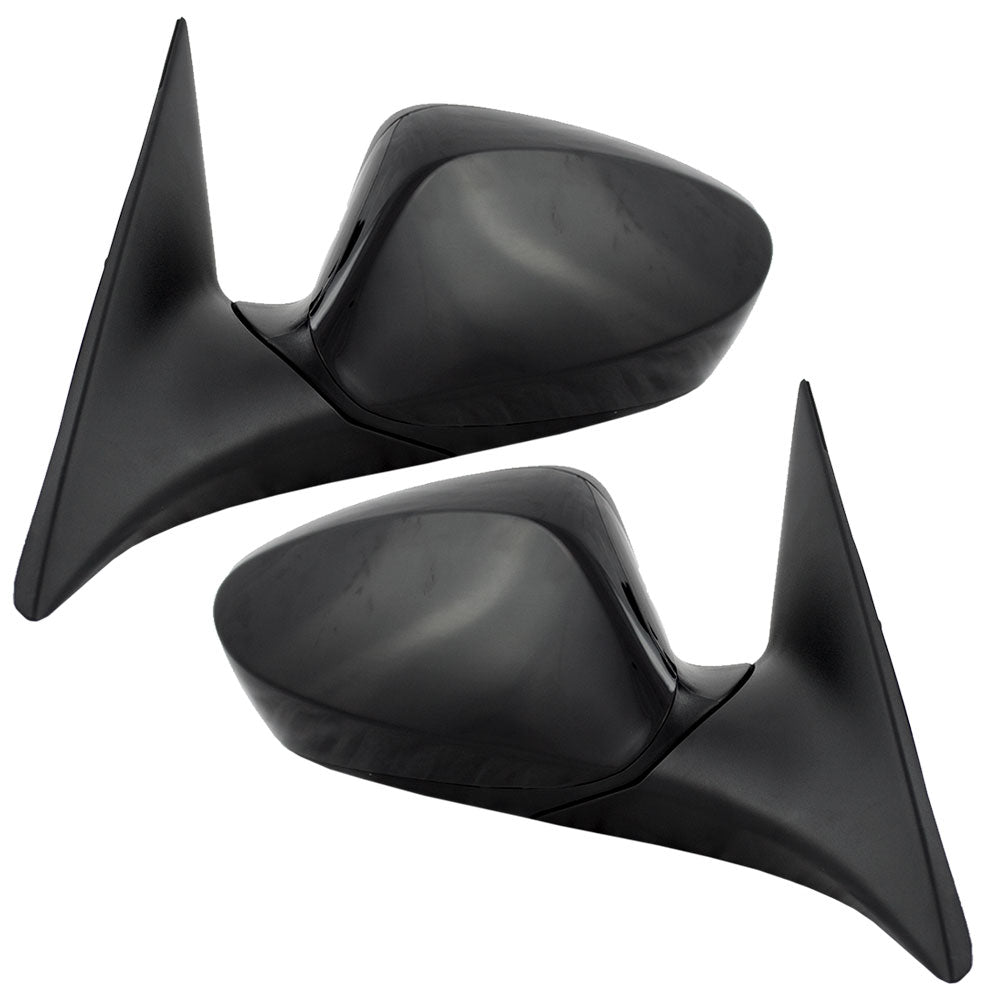 Brock Replacement Pair Set Power Side View Mirrors Heated Textured Base w/ Ready-to-Paint Covers Compatible with Veloster 87610-2V310 87620-2V310
