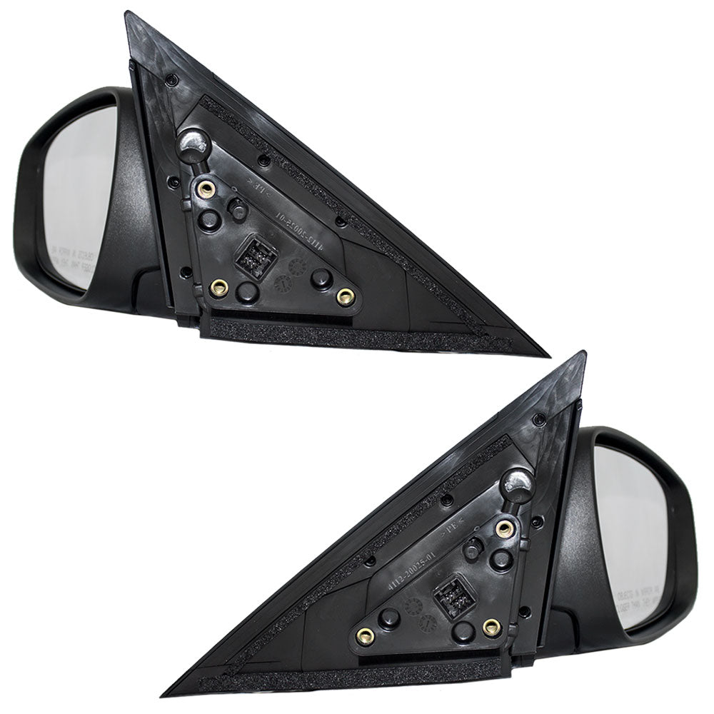 Brock Replacement Pair Set Power Side View Mirrors Heated Textured Base w/ Ready-to-Paint Covers Compatible with Veloster 87610-2V310 87620-2V310