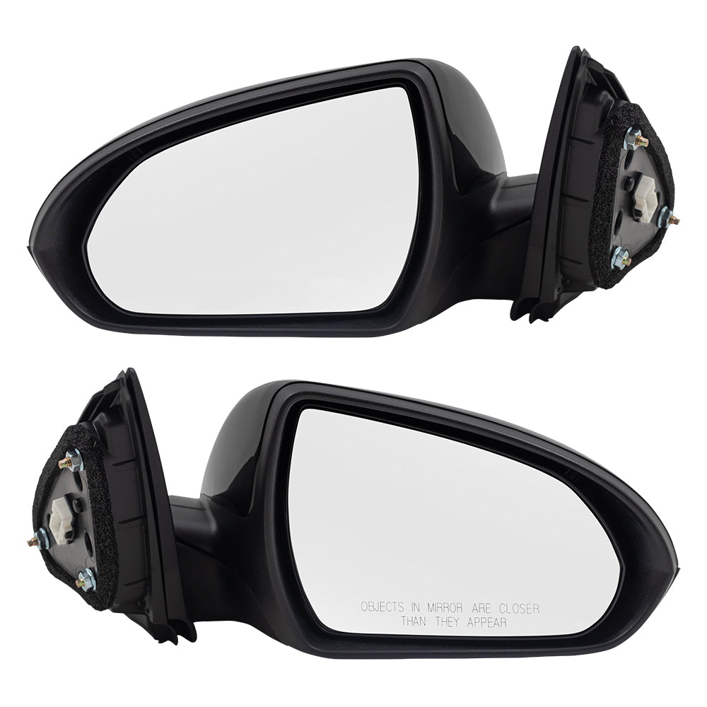 Brock Replacement Pair Power Mirrors Compatible with 2018 Elantra GT Driver and Passenger Side View Set Heated Spotter Glass 87610-G3260 87620-G3260