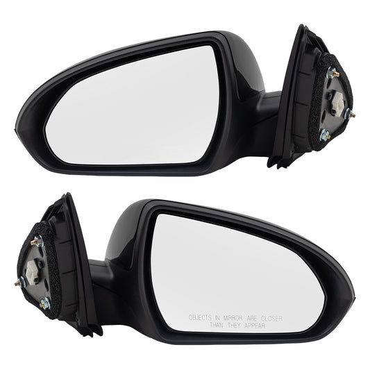 Brock Replacement Pair Power Mirrors Compatible with 2018 Elantra GT Driver and Passenger Side View Set Heated Spotter Glass 87610-G3260 87620-G3260