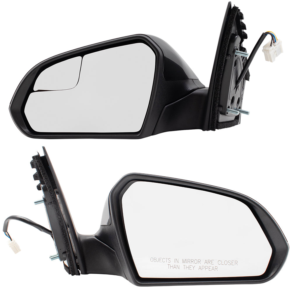 Brock Replacement Pair Set Power Side View Mirrors Heated Compatible with 15-19 Sonata 87610C2000 87620C2000 HY1320203 HY1321203