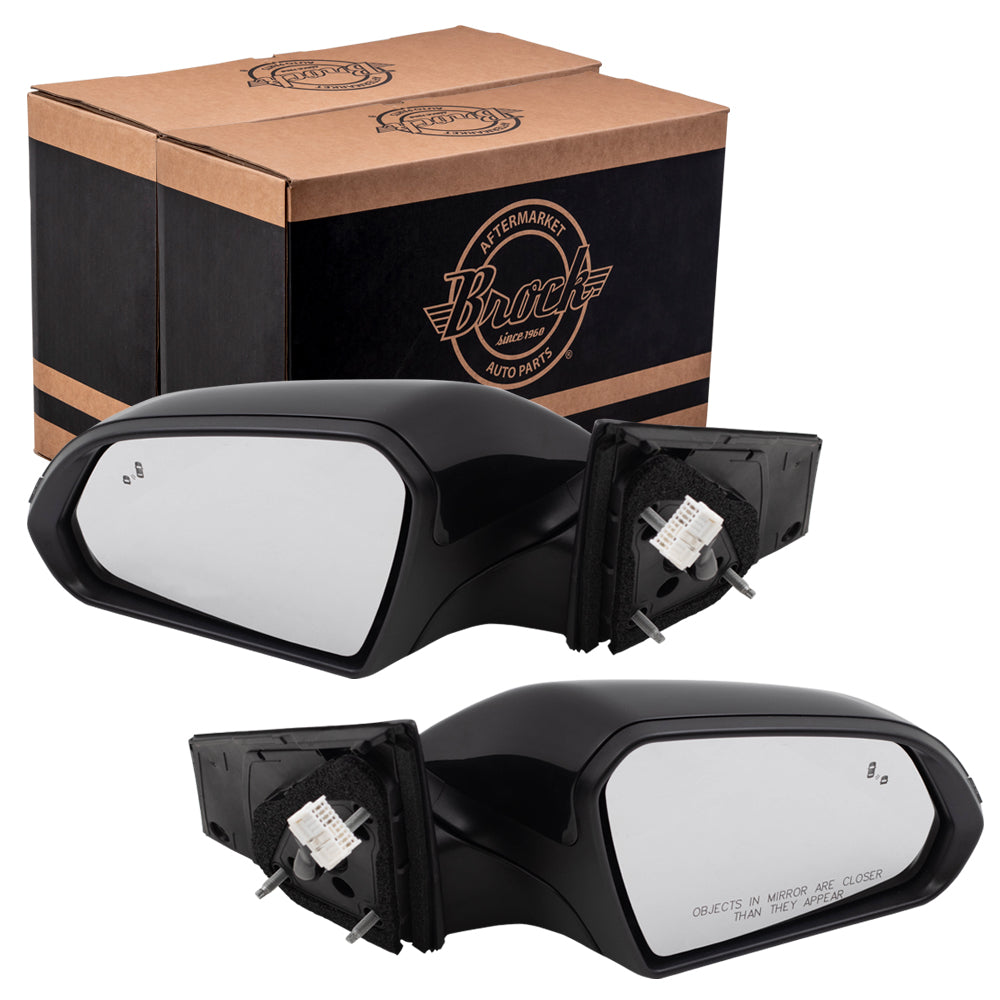 Brock Replacement Set Power Mirrors Heated with Signal Blind Spot Detection Compatible with 2018 2019 Sonata