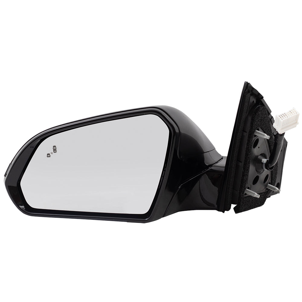 Brock Replacement Driver Power Gloss Mirror Heated with Signal Blind Spot Detection Compatible with 2018 2019 Sonata