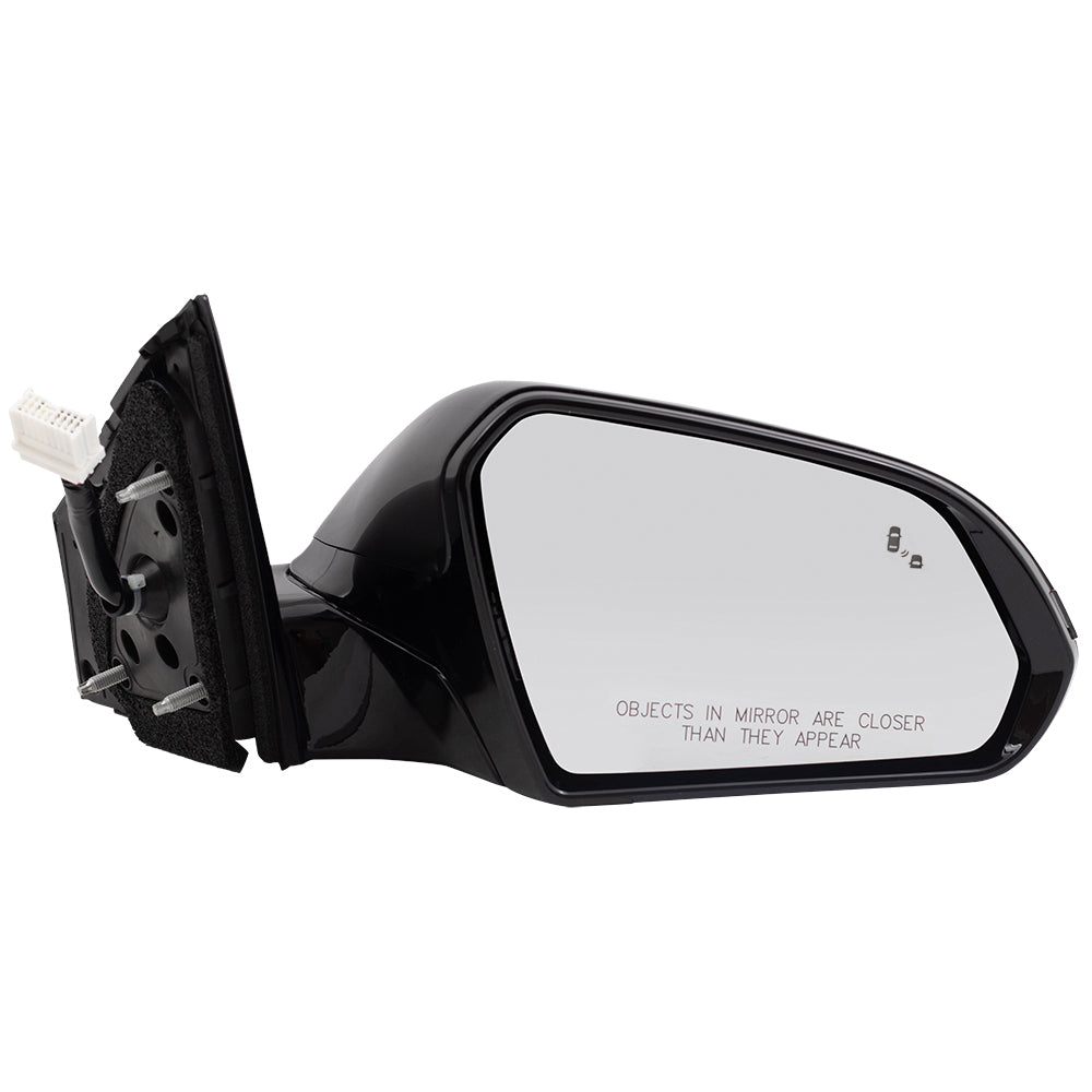 Brock Replacement Passenger Power Gloss Mirror Heated with Signal Blind Spot Detection Compatible with 2018 2019 Sonata